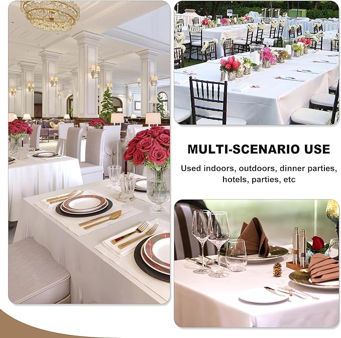 Fitable Burgundy Rectangle Tablecloths for 6 Foot Tables, 6 Pack - 70 x 108 Inches - Stain Resistant and Washable Table Clothes, Polyester Fabric Table Covers for Wedding, Party, Banquet, Buffect
