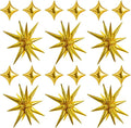 TONIFUL 18Pcs 22Inch Gold Large Explosion Star Mylar Balloons and 10Inch Four by TONIFUL