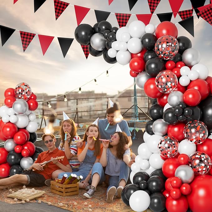 DBKL Red Black and White Balloon Garland Arch Kit - Image 5