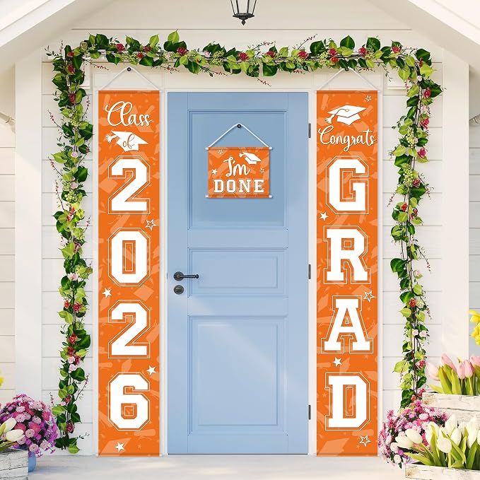 Moukeren 3 Pieces 2026 Graduation Party Decorations Graduation Porch Sign Class - Image 6
