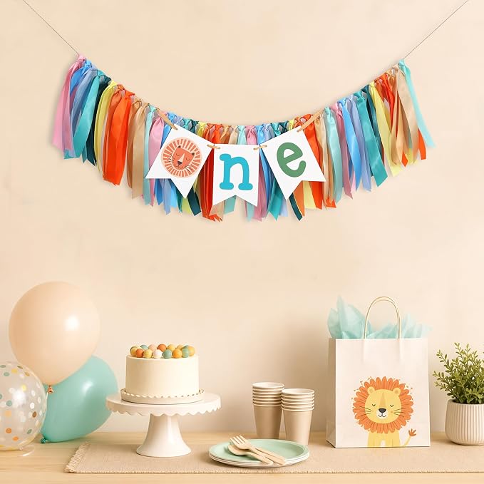 Jungle Lion 1st Birthday Highchair Banner - Image 8