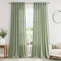 Light Sage Linen Curtains 108 Inches Long by Nanspring