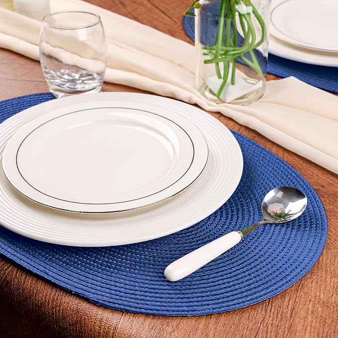 AHHFSMEI Placemats Set of 4 for Dining Table Washable Woven Non-Slip 18x12 - Image 5