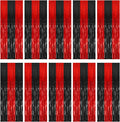 10 Pack Black and Red Backdrop Party Decorations Tinsel Curtain Halloween Party by BOMSI