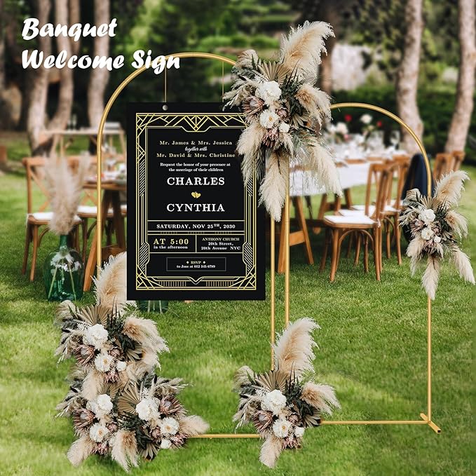 2 Pack Metal Arch Backdrop Stand 7.2FT, 6FT Wedding Balloon Floral Frame | - Image 6
