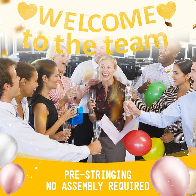 Pre-Strung Glitter Welcome to the Team Banner Welcome Banner Welcome Decorations - Image 6