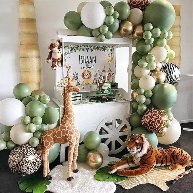 Jungle Safari Balloon Arch Garland Kit, Olive Sage Green Brown Beige - Image 7