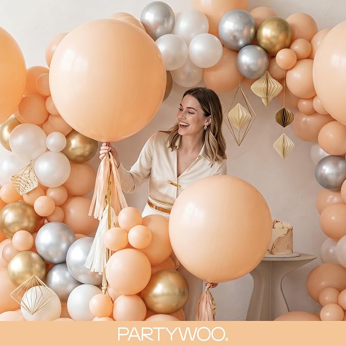 PartyWoo Nude Balloons 85pcs Apricot Boho Fall Color Different Sizes | 18 12 10 - Image 9
