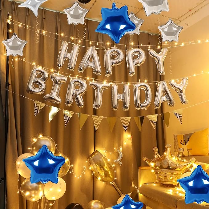 CANREVEL Happy Birthday Banner Decoration + 12Pcs Star Balloon, - Image 4
