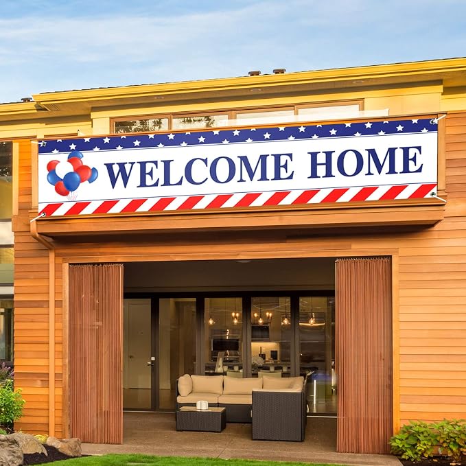 Blulu Welcome Home Banner Decoration 71 x 15.7 Inches Large Welcome Back Home - Image 4