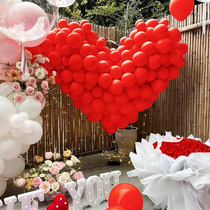 200 Pieces Red Balloon Garland Arch Kit Red Latex Balloons Different Sizes - Image 4