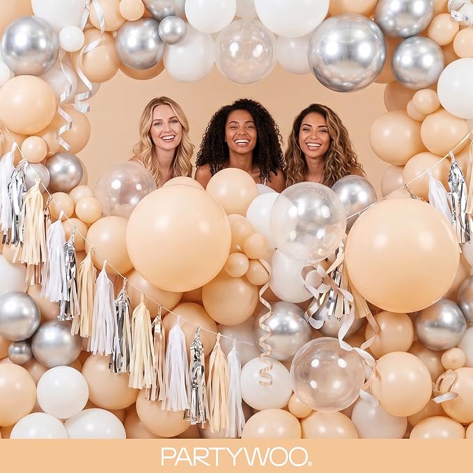PartyWoo Nude Balloons 140pcs Apricot Boho Fall Color 18 12 10 5 Inch | 18 12 - Image 5