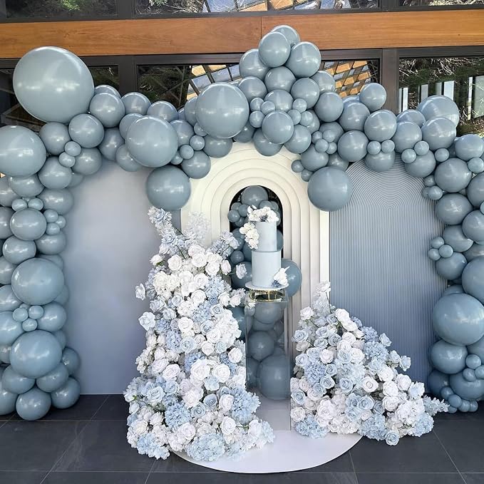 Awenztech 110pcs Dusty Blue Balloon Arch Garland Kit 18 12 10 5 inch | Bridal - Image 8