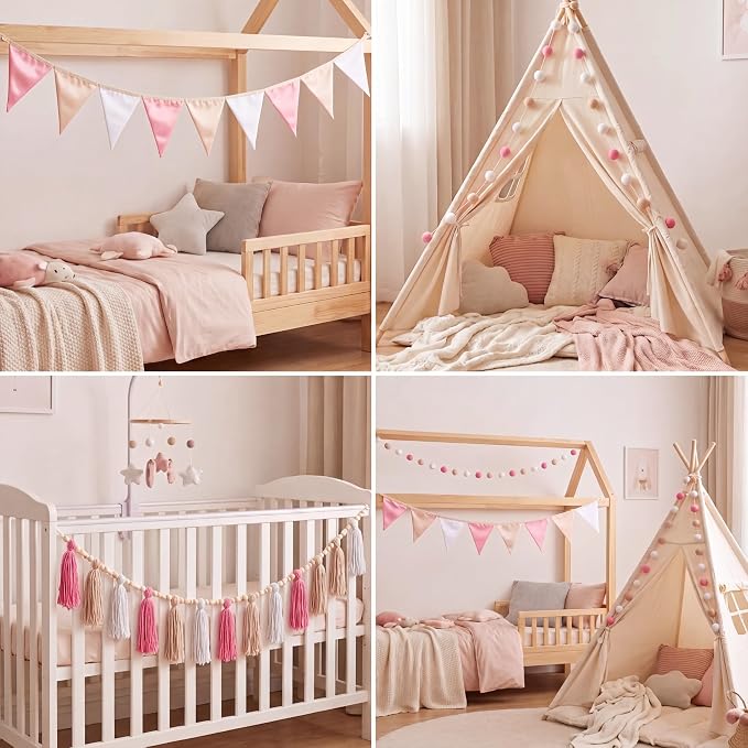 Hahafelt 4 Pcs Baby Shower Party Decoration Kit Pennant Bunting Banner Tassel - Image 4