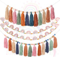 Janinka 4 Pcs Boho Tassel Garlands Rainbow Pom Pom Garland by Janinka
