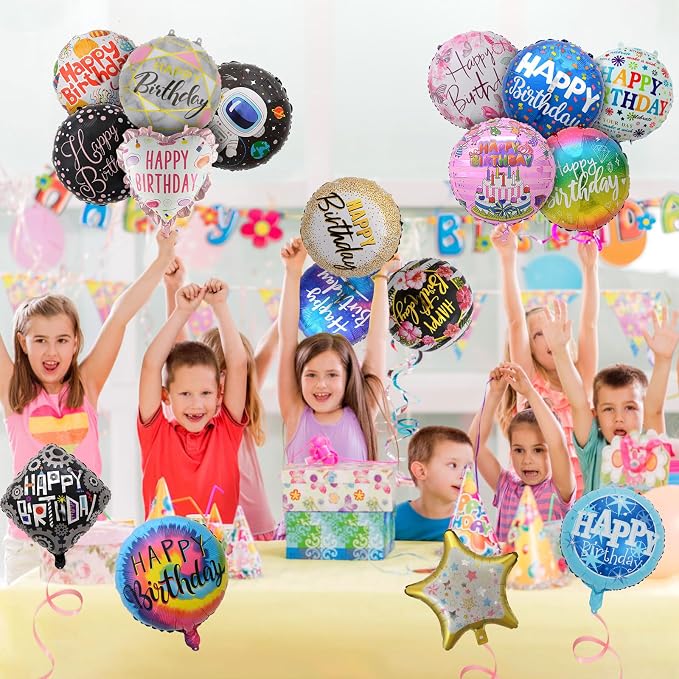 50Pcs Helium Mylar Happy Birthday Balloons - Image 6