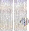 PIGETALE Glitter Silver Backdrop, 2 Pack 3.2 x 8.2 ft Fringe Curtains | Thicker by welcomePIGETALE
