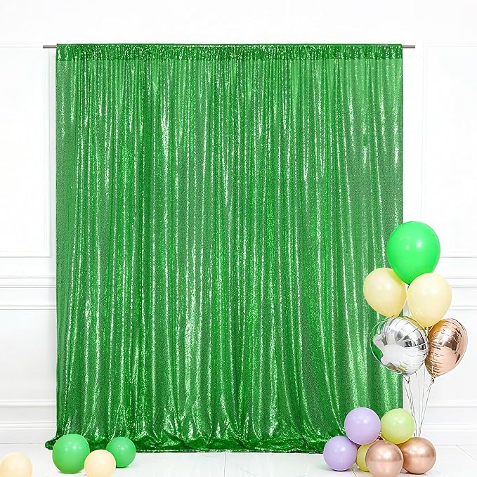 Eternal Beauty Green 3mm Sequin Backdrop 6x8 Ft by EternalBeauty
