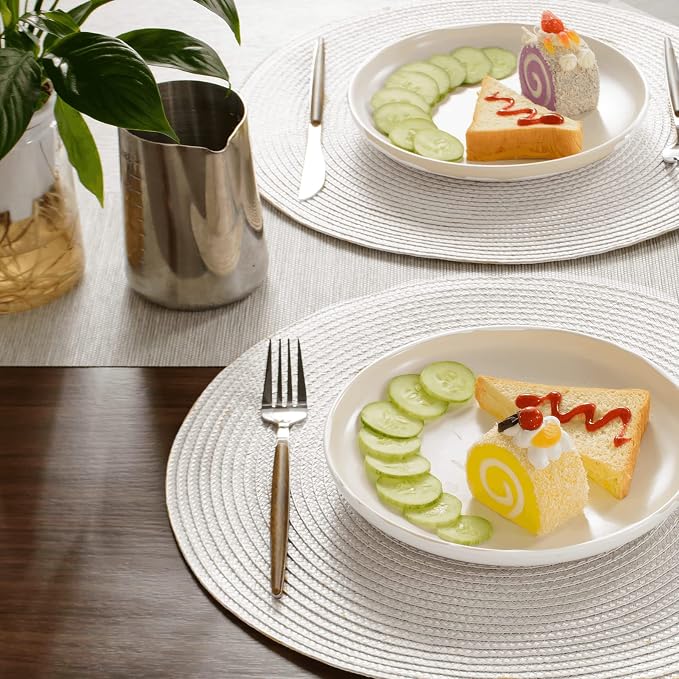 FunWheat Round Braided Placemats Set of 4 Table Mats - Image 7