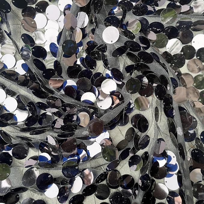Black Sequin Backdrop, 4x10 Feet, Large 18MM, 2 Panel | Payette Shimmer - Image 7