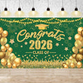 Green and Gold Graduation Decorations Congrats Class of 2026 Banner by ONANNA