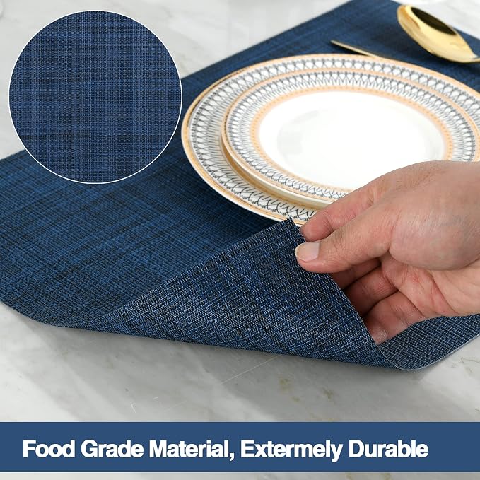 SLKQG Navy Blue Placemats Set of 8 - Image 4