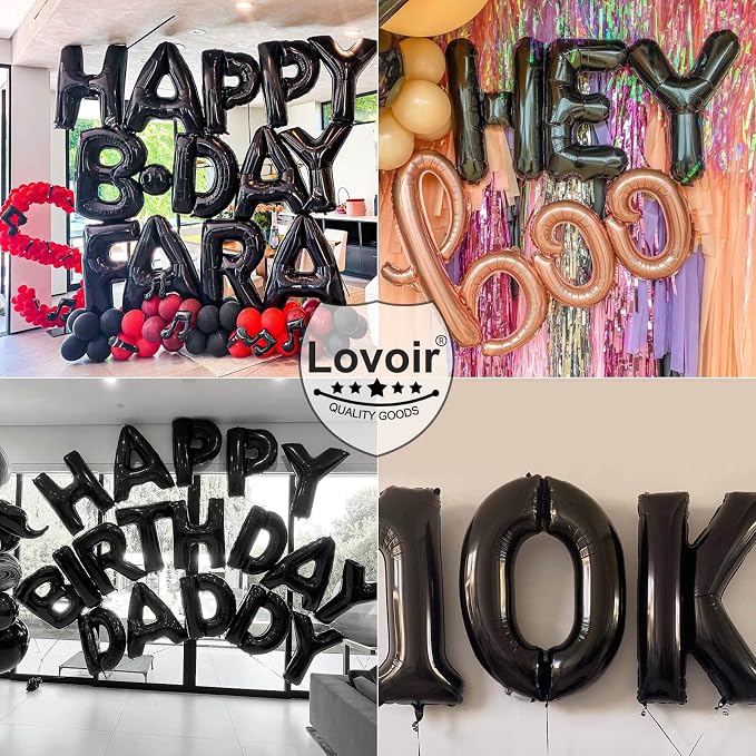 Lovoir 40 Inch Large Black Letter X Balloons Big Size Jumbo Mylar Foil Helium - Image 7