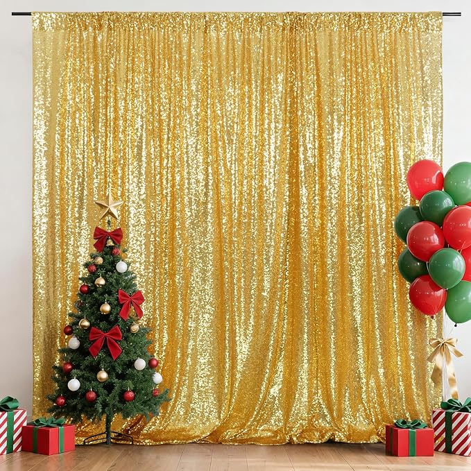 Eternal Beauty Gold 3mm Sequin Backdrop 4x7 Ft - Image 2