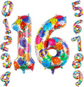 40 Inch Number 16 Balloon Set Large Foil Balloons by TNCDJKPA