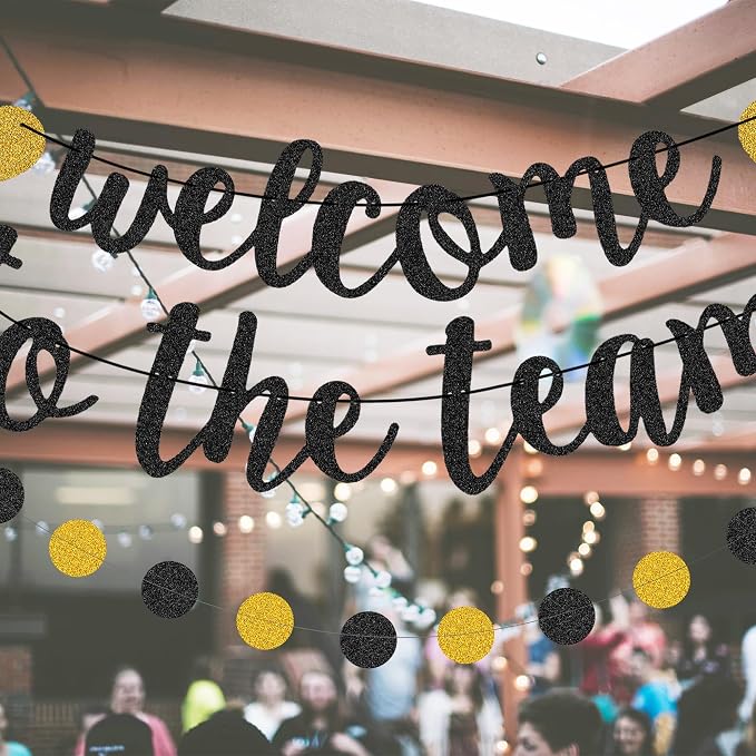 Welcome to The Team Banner Black Gold Glittery Welcome Banner - Image 9
