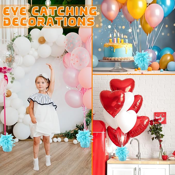 4 Pcs Baby Blue Metallic Balloon Weights Holder Anchors Balloon Holder Weights - Image 4