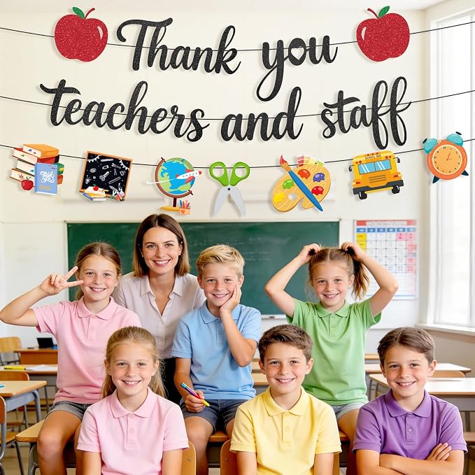 Pre-Strung Teacher Appreciation Decorations, NO-DIY Teacher Appreciation Banner - Image 4