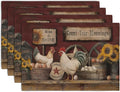 Farmhouse Rooster Placemats Set of 4 Farm Animal Chicken Place Mats 12x18 Inch by Wnoesat