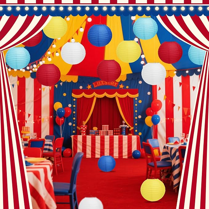 Qenk 12 Pcs Circus Paper Lanterns - Image 4