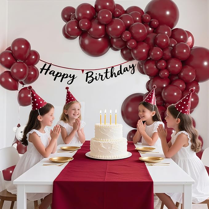 164Pcs Burgundy Balloons Garland Arch Kit Different Sizes | 18 12 10 5 inch - Image 3