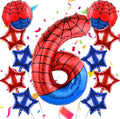 40 Inch Spider Theme Number Balloon, Number Block Foil Number 6 Balloons Large by AXBMM