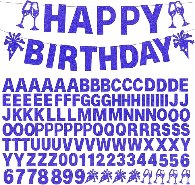 129Pcs Glitter Customizable Banner Kit DIY Custom Letter Banners DIY Happy by MFLUEEWR