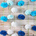Gradient Blue Tissue Paper Pom Pom Garlands, Paper Flowers by Homarakble