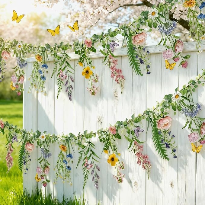 SUNBEAUTY Wildflower Banner 2 Pcs Waterproof Garland 2-Sided Printed Garden - Image 6