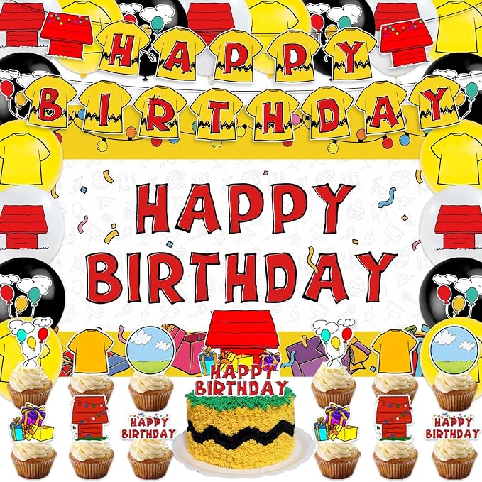 42Pack Cartoon Dog Red House Party decoration pack include Banner, Honeycomb by Frerand