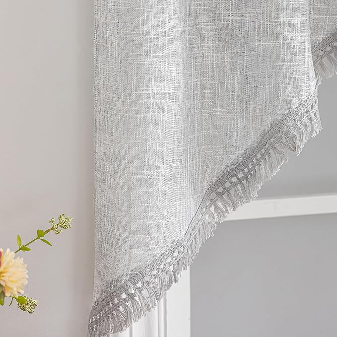Beda Home Tassel Linen Textured Swag Curtain Valance - Image 4
