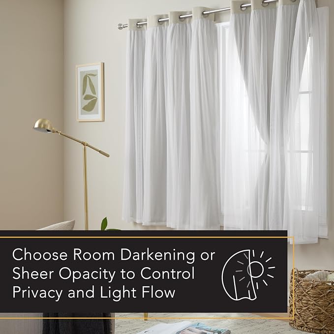 TOWN & COUNTRY LUXE Talia Double Layer Indoor Curtains, Sheer and Room - Image 9