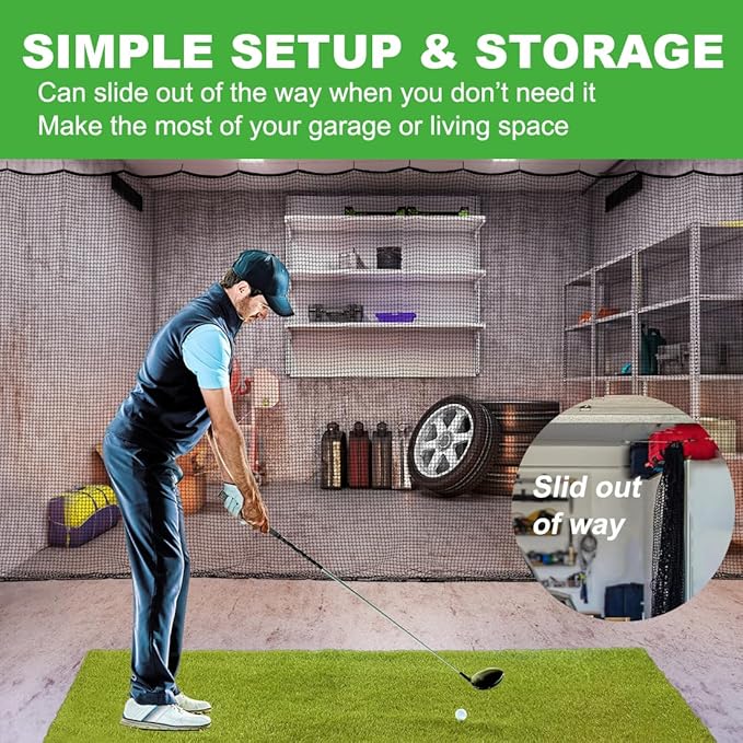 Golf Practice Net, 12X12ft /12X15ft/12X20ft Golf Hitting Hanging Kit, Sports Practice Barrier Net for Backyard and Garage, Indoor/Outdoor DIY Sports Netting for Baseball, Hockey, Soccer