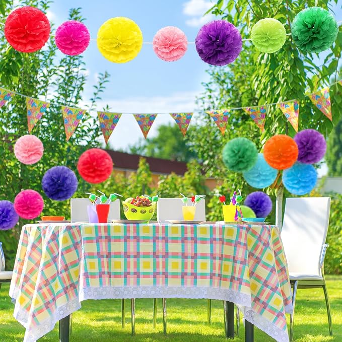 Yeaqee 30 Pcs Multicolor Large Tissue Paper Pom Poms Decorations 14''/ 12''/ - Image 6
