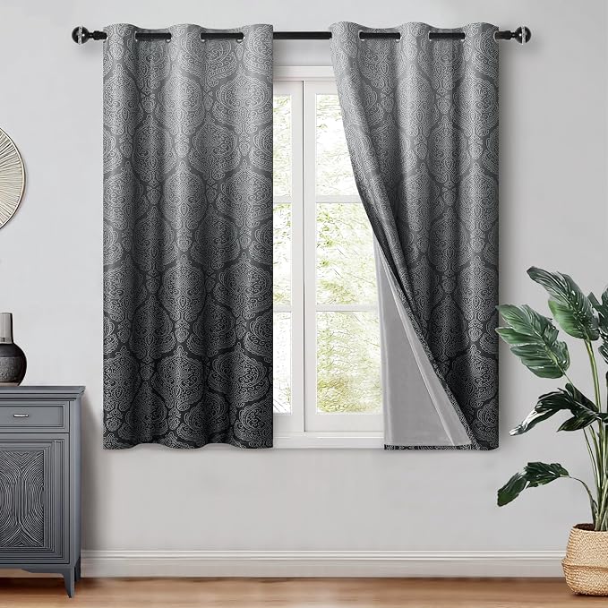 DWCN Black Blackout Curtains for Bedroom 54 Inch Long by DWCN