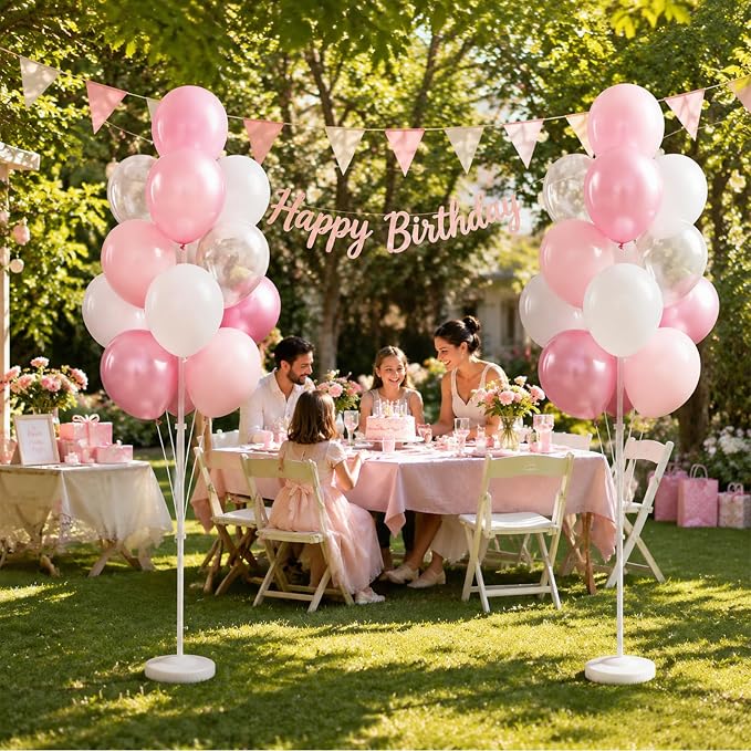 Clear Pink Balloon Column Stand Kit - Image 5