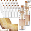 Baderke 24 Pcs 5.6 oz Message Bottles with Letter Printer Paper Plastic Bottles & Corks Twines for Message Invitations Birthday Wedding Baby Shower DIY Crafts Gift Party Favors (Vintage)