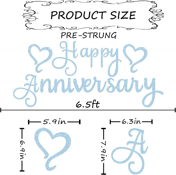 Pre-Strung Happy Anniversary Banner - Image 3