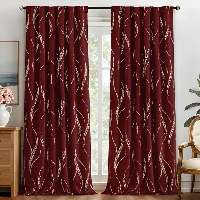 Yakamok Burgundy Blackout Curtains by Yakamok