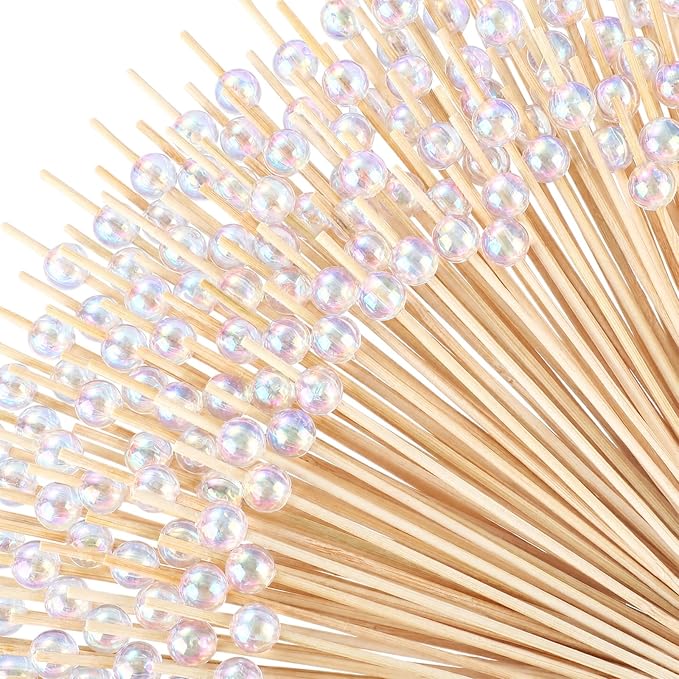 Reallnaive 300 Pcs Cocktail Pick Pearl Fancy Toothpick by Unknown